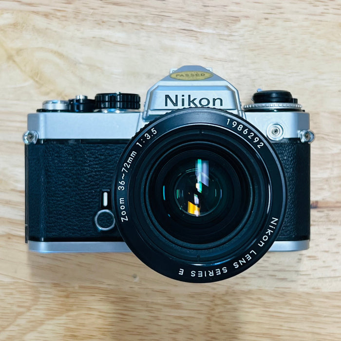 Nikon FE SLR + Nikon Series E 36-72mm f3.5