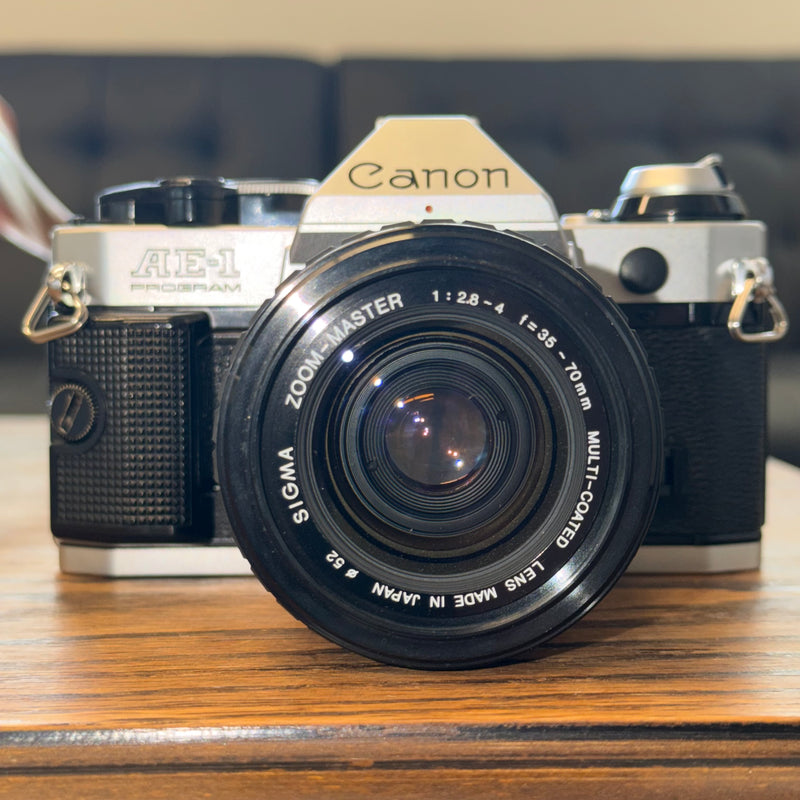 Canon AE-1 Program 35mm SLR + Sigma Zoom-Master 35-70mm f/2.8-4 Lens