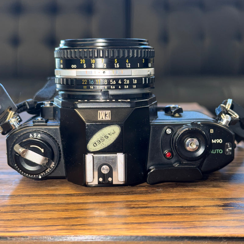 Nikon EM 35mm SLR Film Camera + Nikon Series E 50mm f/1.8 Lens