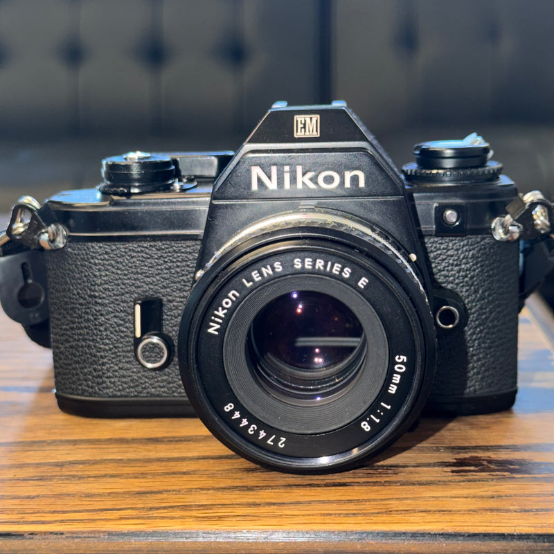 Nikon EM 35mm SLR Film Camera + Nikon Series E 50mm f/1.8 Lens