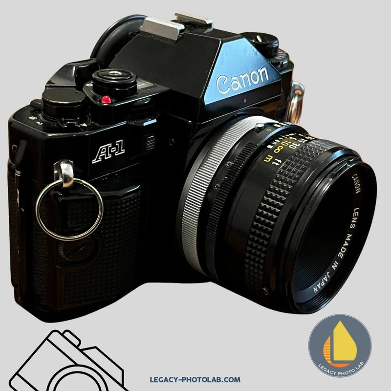 Canon A-1 SLR with FD 50mm f/1.8 Body Serial # 967386