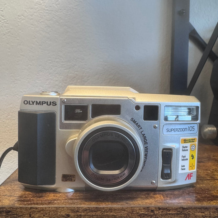 Olympus Superzoom 105 Point & Shoot 35mm Film Camera (38‑105 mm, Auto‑AF, Built‑in Flash)