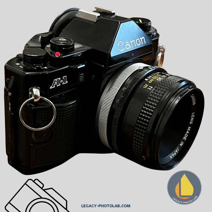 Canon A-1 SLR with FD 50mm f/1.8 Body Serial # 967386