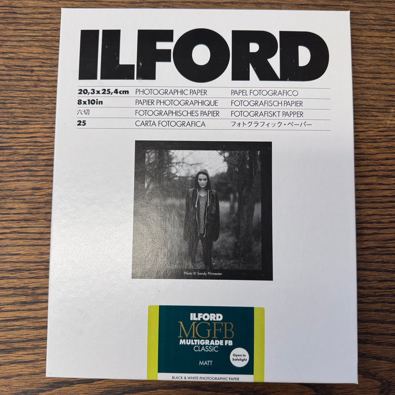 Ilford MULTIGRADE FB CLASSIC — Matt • 8×10″ • Fibre‑Base Variable Contrast B/W Photographic Paper 25 Sheets