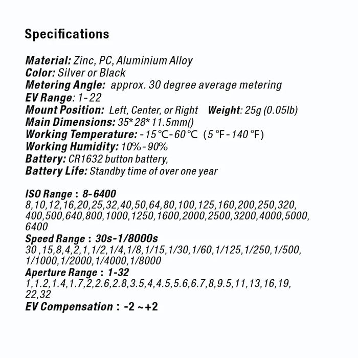 Reflx Lab Light Meter SILVER/BLACK