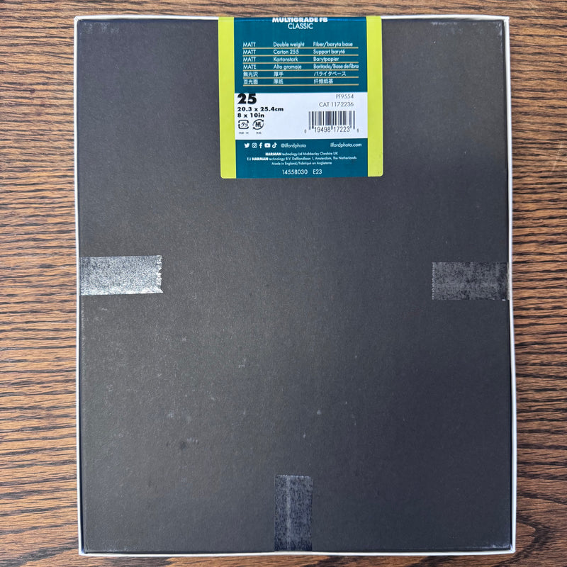 Ilford MULTIGRADE FB CLASSIC — Matt • 8×10″ • Fibre‑Base Variable Contrast B/W Photographic Paper 25 Sheets