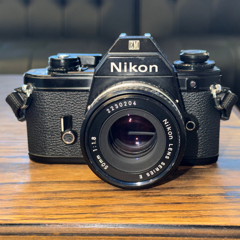 Nikon EM 35mm SLR Film Camera + Nikon Series E 50mm f/1.8 Lens