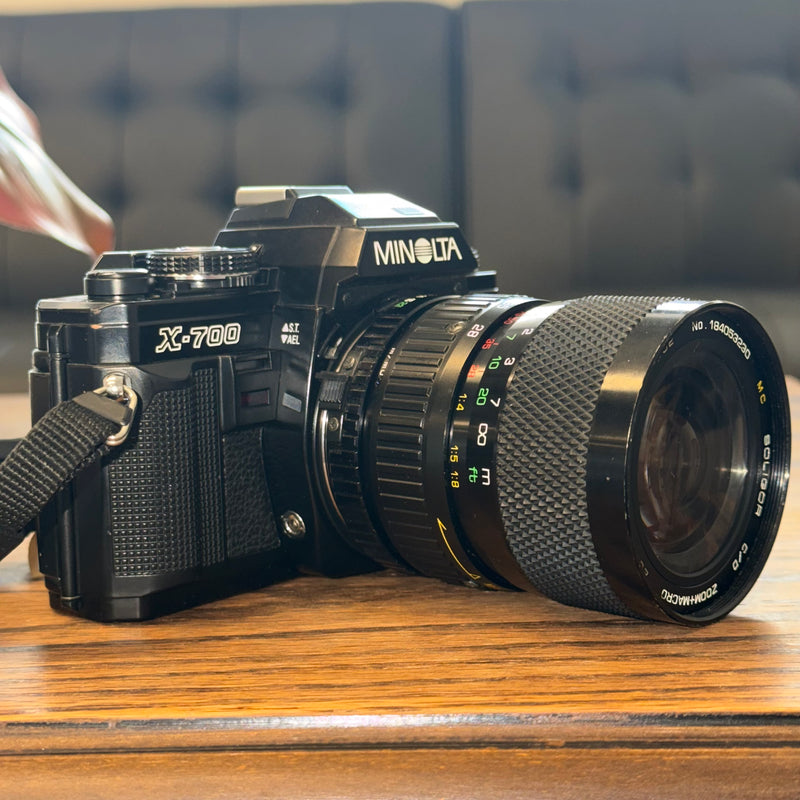 Minolta X-700 35mm SLR Camera + Soligor 28-70mm f/3.5-4.5 Zoom Macro Lens