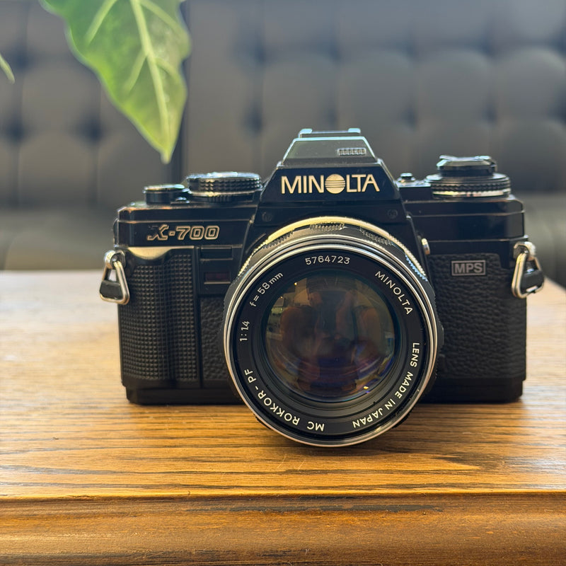 Minolta X-700 35mm Film Camera with Rokkor-PF 58mm f/1.4 Lens