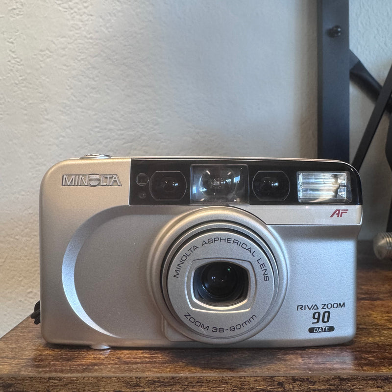 Minolta Riva Zoom 90 Date 35mm Point & Shoot Film Camera – 38-90mm Zoom Lens | Tested & Working