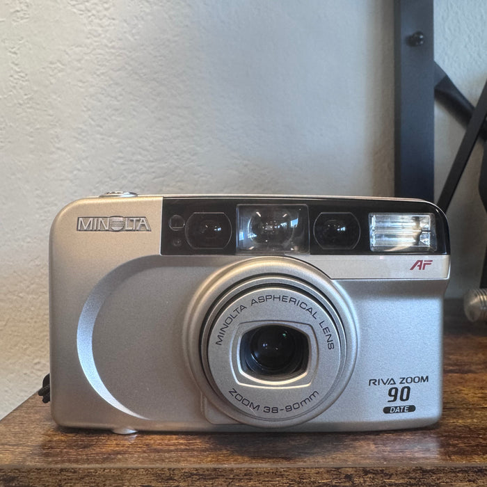 Minolta Riva Zoom 90 Date 35mm Point & Shoot Film Camera – 38-90mm Zoom Lens | Tested & Working
