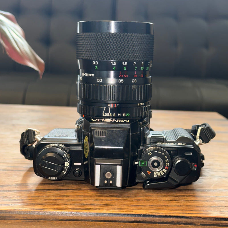 Minolta X-700 35mm SLR Camera + Soligor 28-70mm f/3.5-4.5 Zoom Macro Lens