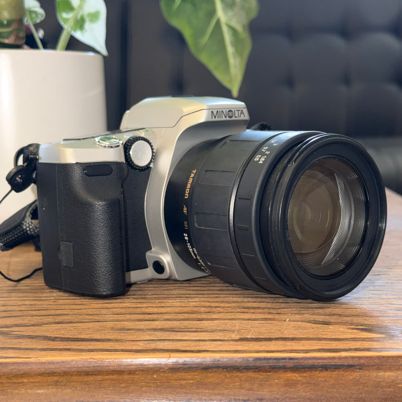 Minolta Maxxum 5 35mm Film Camera with Tamron AF 28–105mm f/4–5.6 Lens