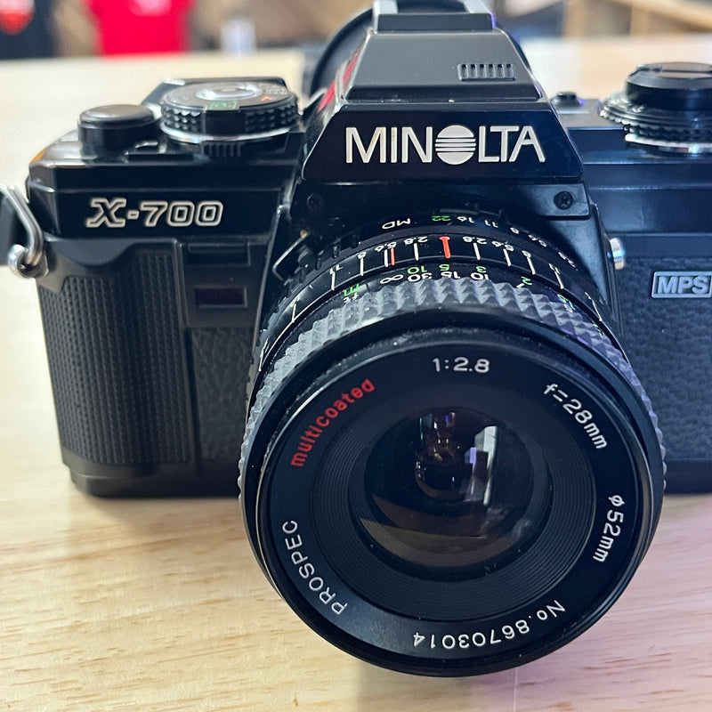 Minolta X-700 w/28mm 2.8 prospec lens