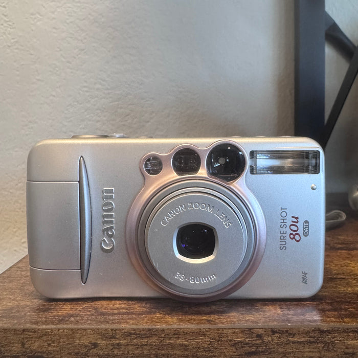 Canon Sure Shot 80u Date 35mm Point & Shoot Film Camera – 38-80 mm Zoom Lens | Tested & Working