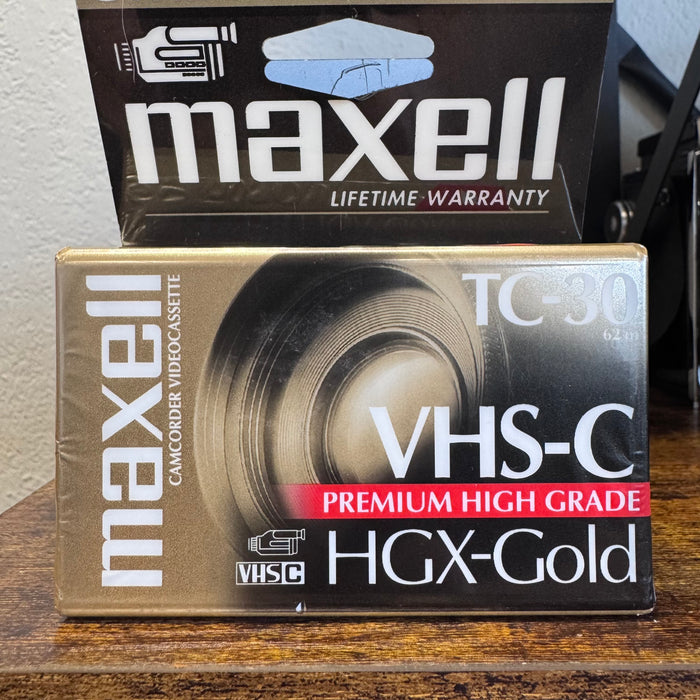 Maxell TC-30 VHS-C Premium High-Grade HGX-Gold Camcorder Videocassette