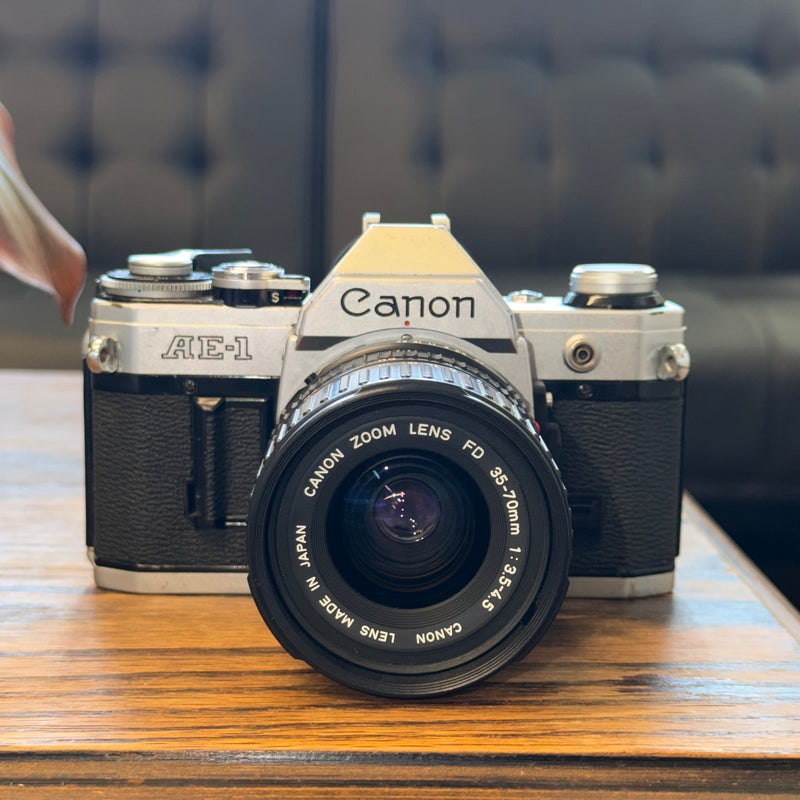 Canon AE-1 35mm SLR + Canon FD 35-70mm f/3.5-4.5 Zoom Lens