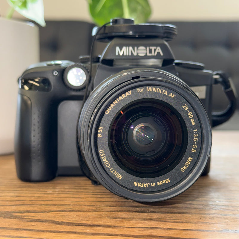 Minolta Maxxum 70 35mm Film Camera with Quantaray 28–90mm Macro Lens