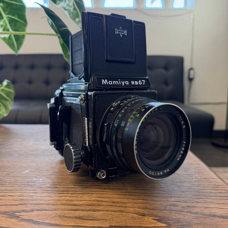 Mamiya RB67 Professional S Medium Format Film Camera with Prism Finder & Mamiya-Sekor C 65mm f/4.5 Lens
