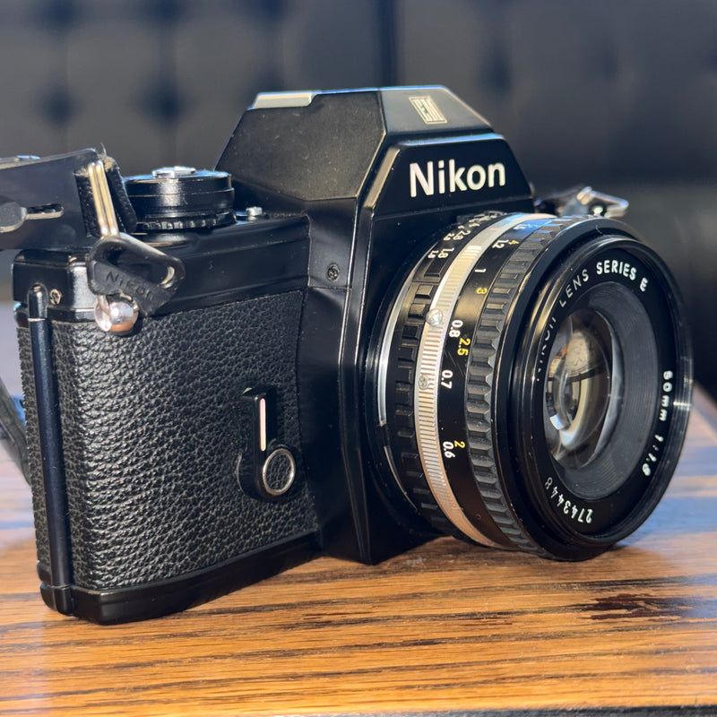 Nikon EM 35mm SLR Film Camera + Nikon Series E 50mm f/1.8 Lens