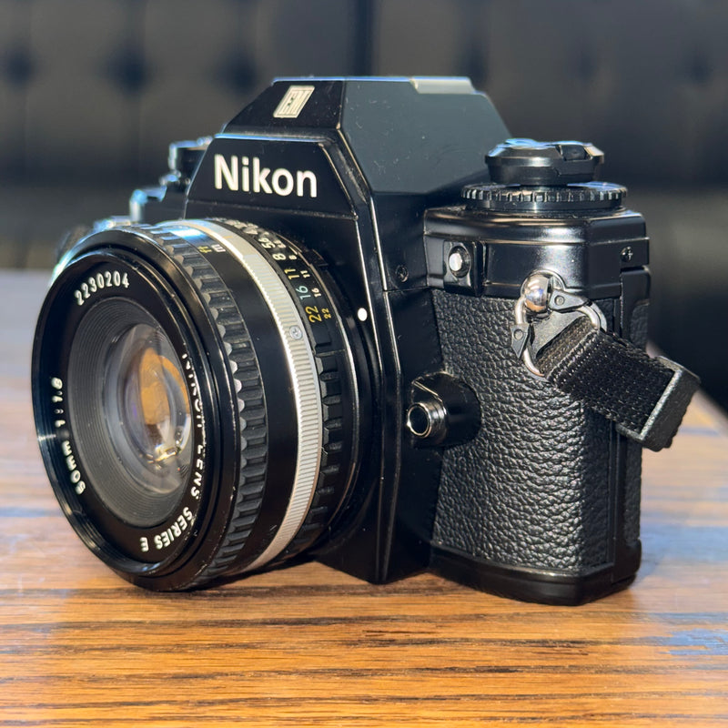 Nikon EM 35mm SLR Film Camera + Nikon Series E 50mm f/1.8 Lens