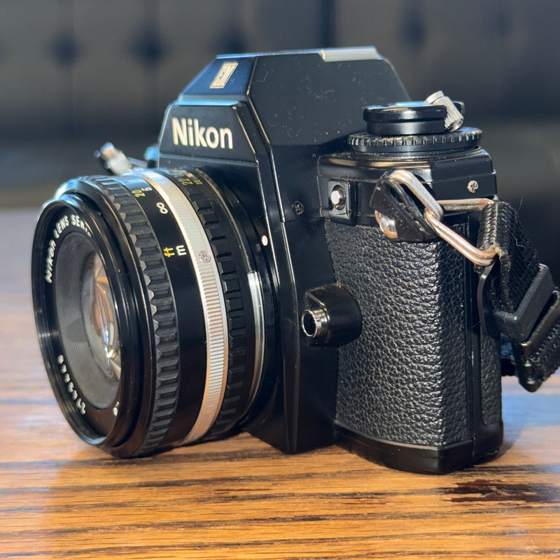 Nikon EM 35mm SLR Film Camera + Nikon Series E 50mm f/1.8 Lens