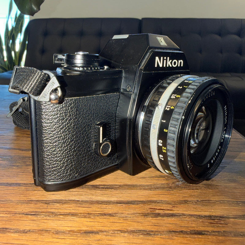 Nikon EM 35mm SLR Film Camera + Nikon Series E 50mm f/1.8 Lens