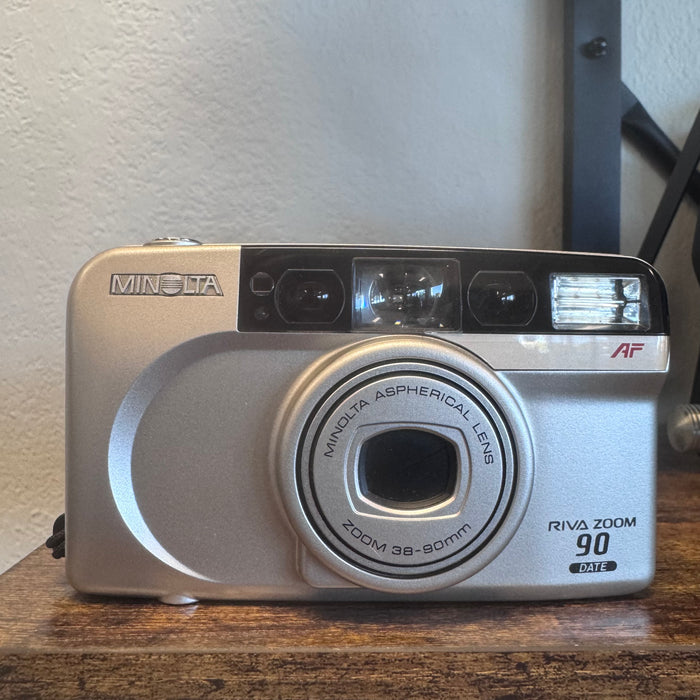 Minolta Riva Zoom 90 Date 35mm Point & Shoot Film Camera – 38-90mm Zoom Lens | Tested & Working