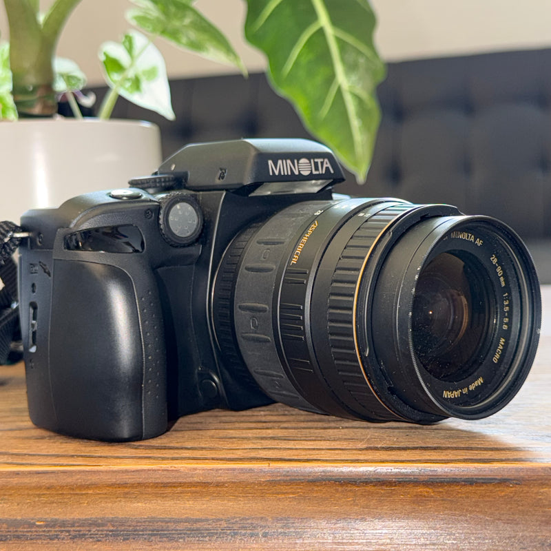Minolta Maxxum 70 35mm Film Camera with Quantaray 28–90mm Macro Lens
