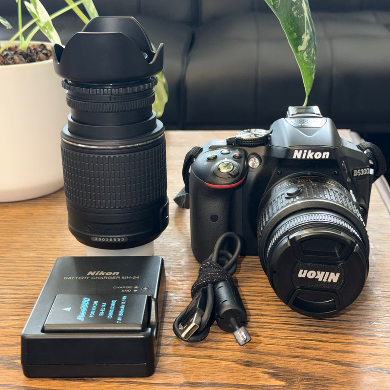Nikon D5300 DSLR Camera with 18–55mm VR II and 55–200mm VR II Lenses