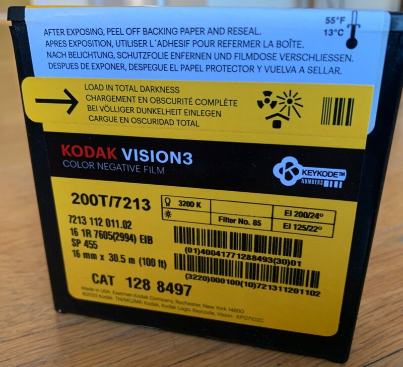 Kodak 16mm 200T 7203 Vision 3 Negative Film (100 ft)