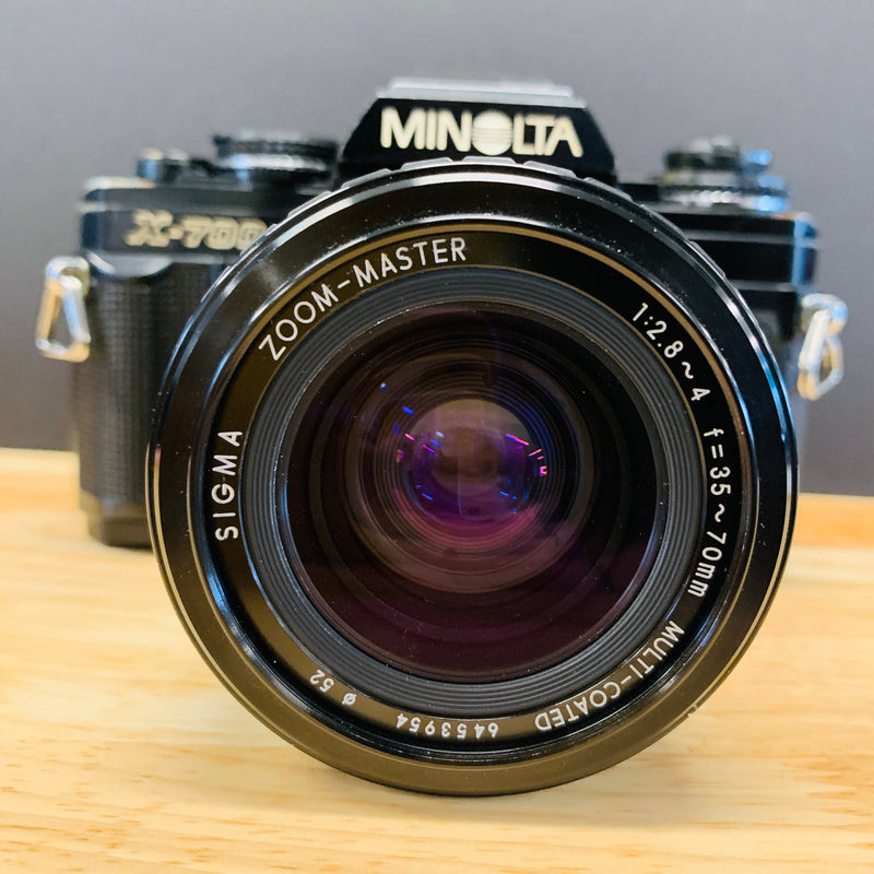 Minolta X-700 MPS Black SLR 35mm Film Camera with Sigma 35-70mm f2.8 MC Lens {52}