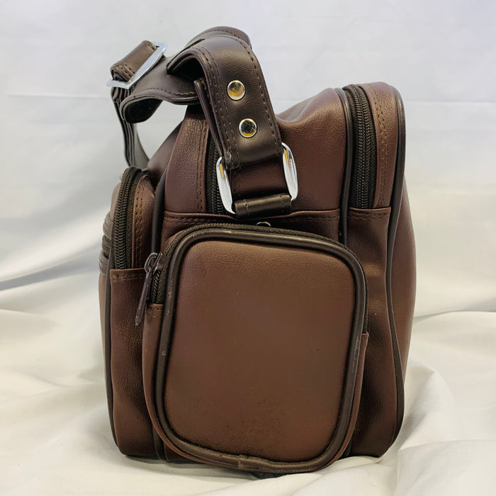 Vintage brown leather camera bag