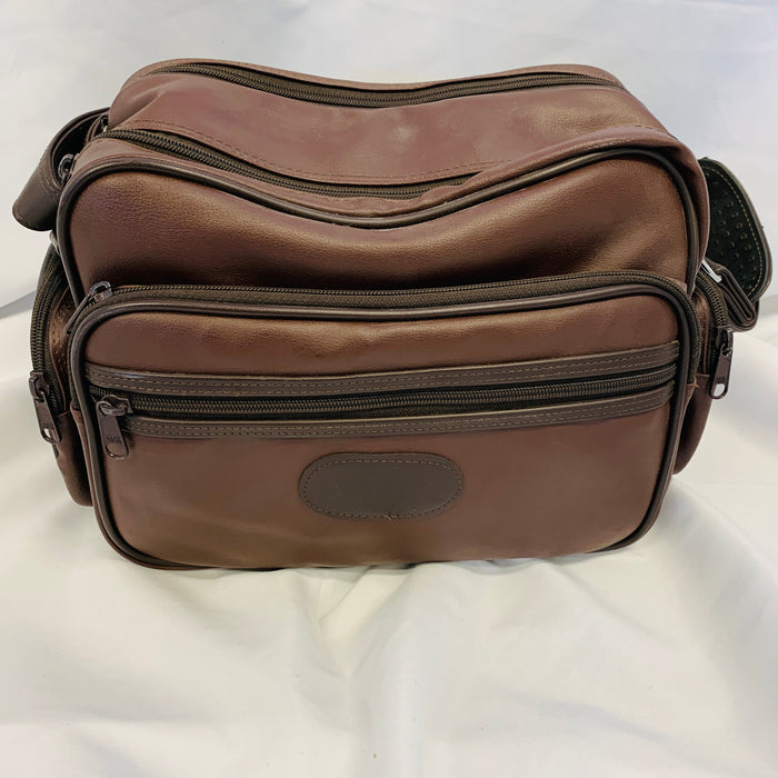 Vintage brown leather camera bag