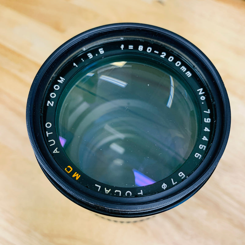 Focal MC Auto Zoom 1:3.5 f=80-200mm Camera Lens 67mm for Minolta MD Mount
