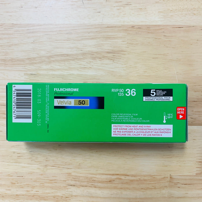 Fuji Pro Velvia 50 (5 Rolls) 35mm Film - Expired 2018-03 - Refrigerated