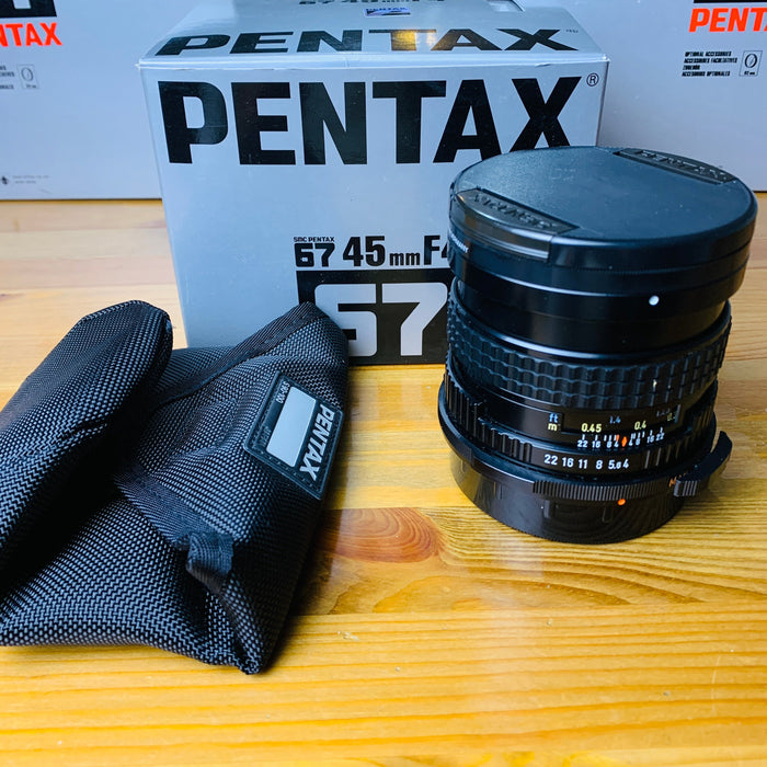 Pentax SMC 67 - 45mm f/4  Lens with Soft Case - Mint -8608270