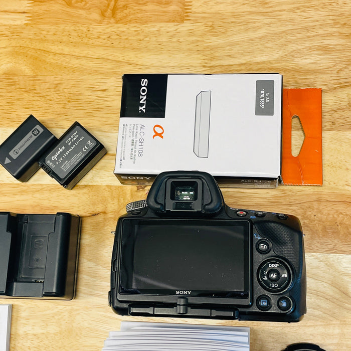 USED Sony Alpha DSLR-SLT-A55 Digital Camera W/18-55mm Lens and extras
