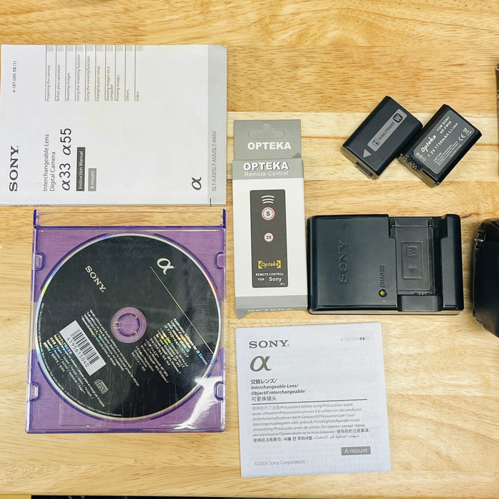 USED Sony Alpha DSLR-SLT-A55 Digital Camera W/18-55mm Lens and extras