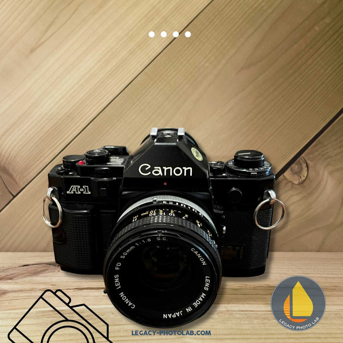 Canon A-1 SLR with FD 50mm f/1.8 Body Serial # 967386
